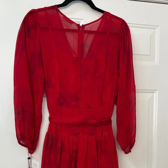 Calvin Klein Vibrant Red Long Sleeve Dress - Picture 7 of 7